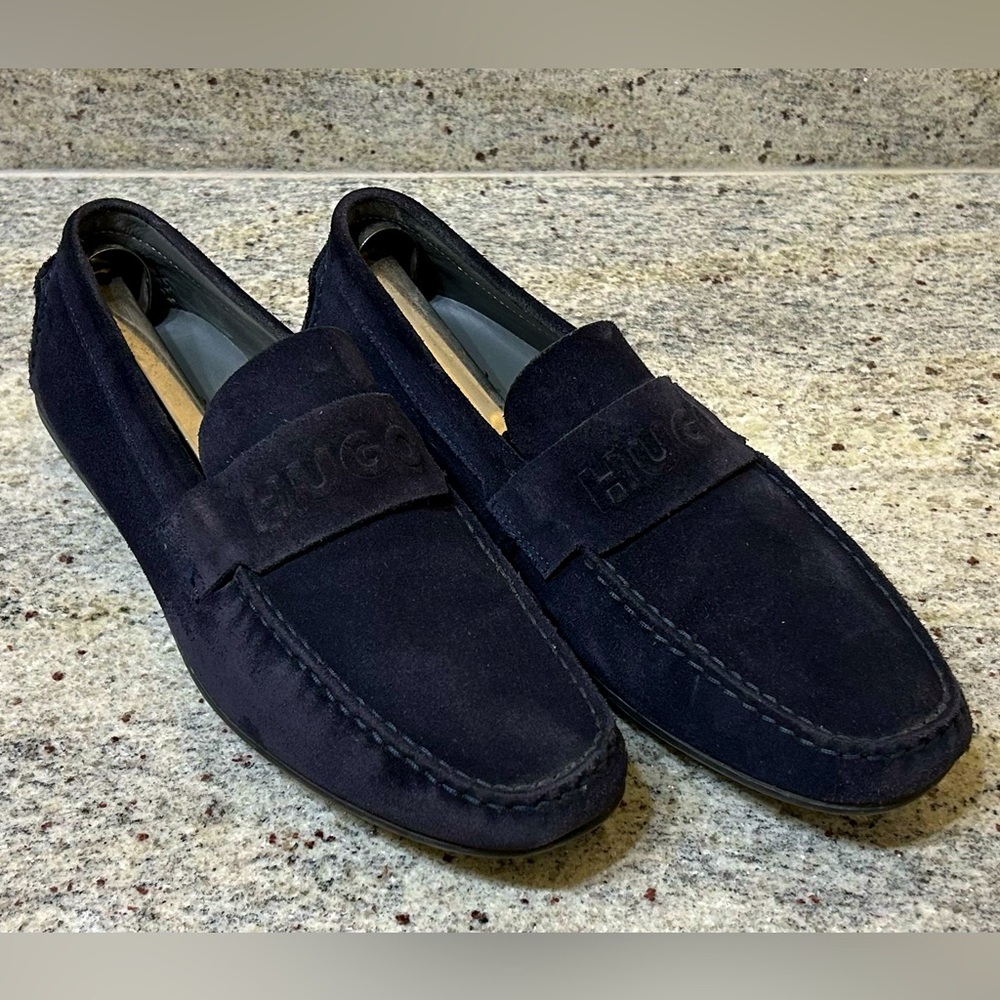 Blue Hugo Boss Suede Drivers